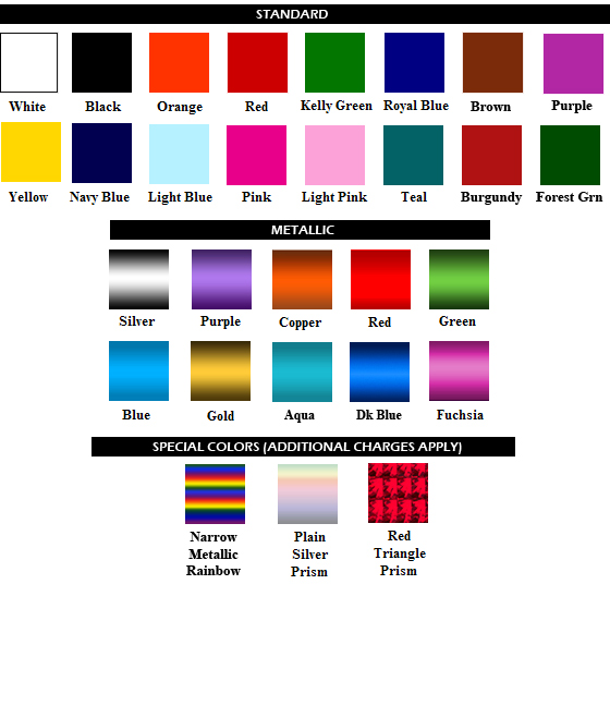 foil color options